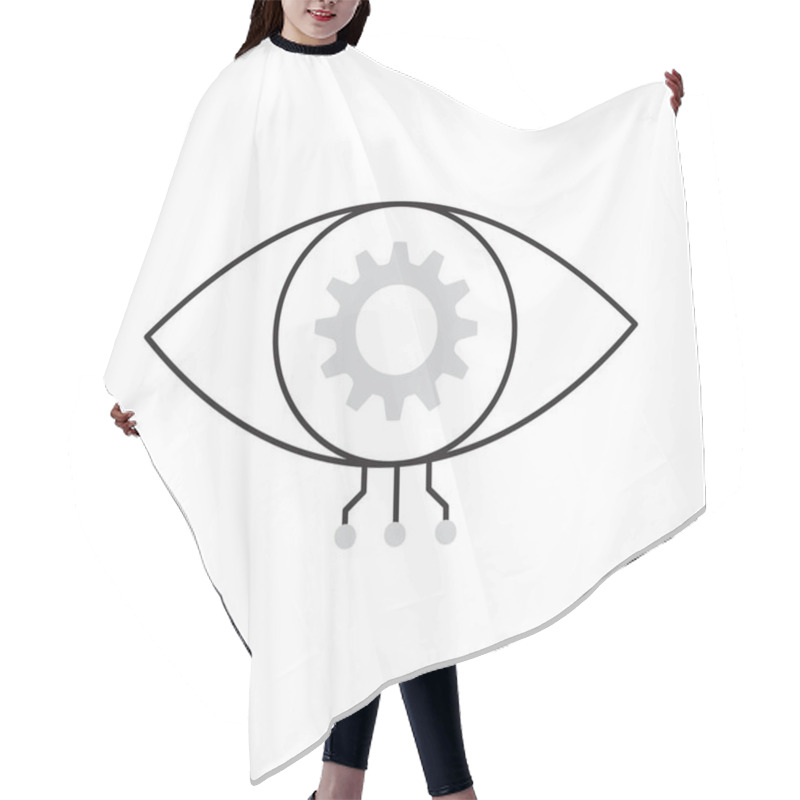 Personality  Artificial Intelligence Vision Eye Vector Icon Design, Computer Vision, AI, Deep Learning, Image Recognition Hair Cutting Cape