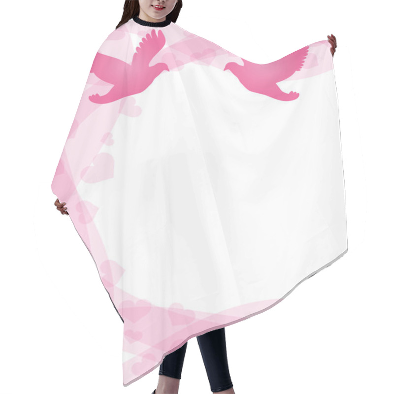 Personality  Pair Of Doves On Swirl Border Hair Cutting Cape