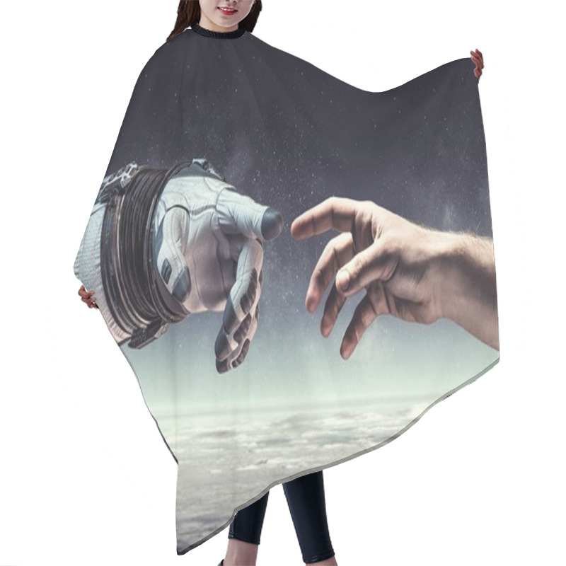 Personality  Concept Of Creation. Mixed Media Hair Cutting Cape