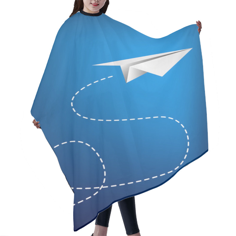 Personality  Paper Plane Flying. Hair Cutting Cape