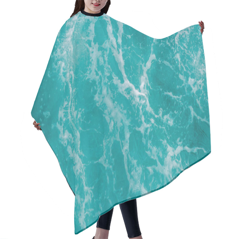 Personality  Turquoise Olive Green Ocean, Abstract Water Nature Background Hair Cutting Cape