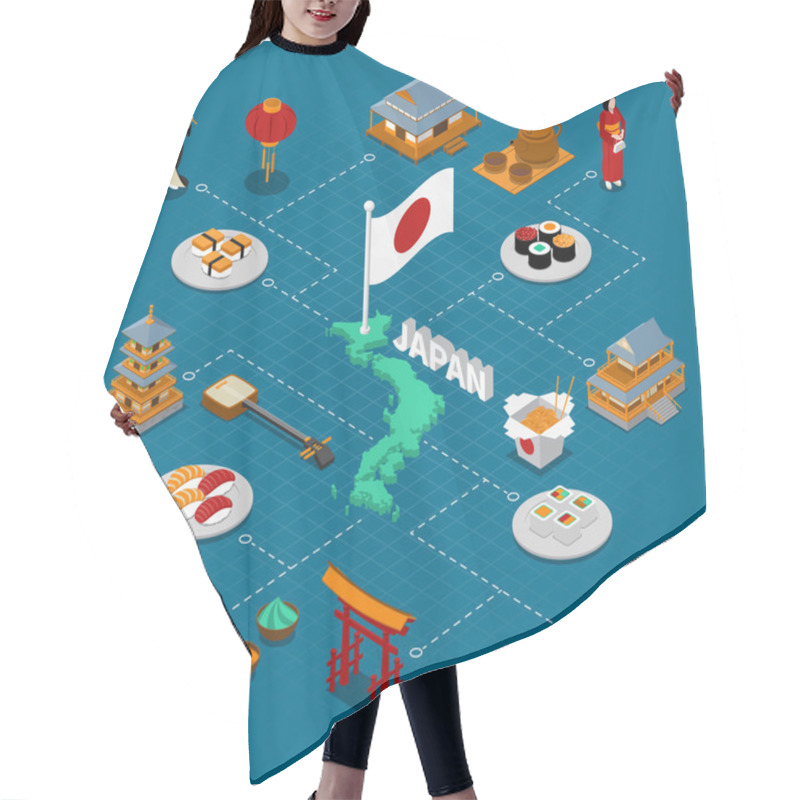 Personality  Japan Isometric Composition  Hair Cutting Cape