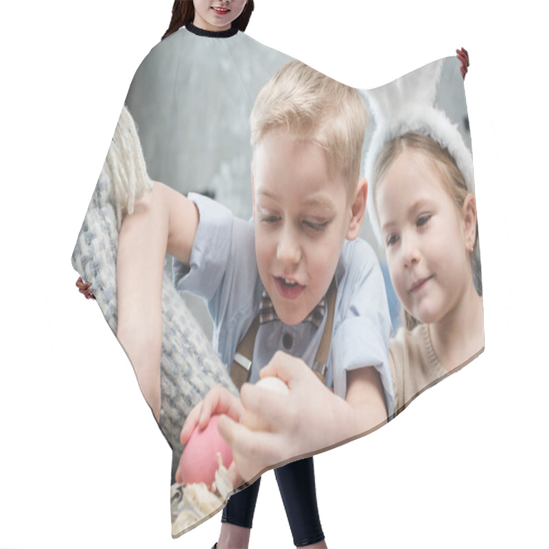 Personality  Kids With Easter Eggs Hair Cutting Cape