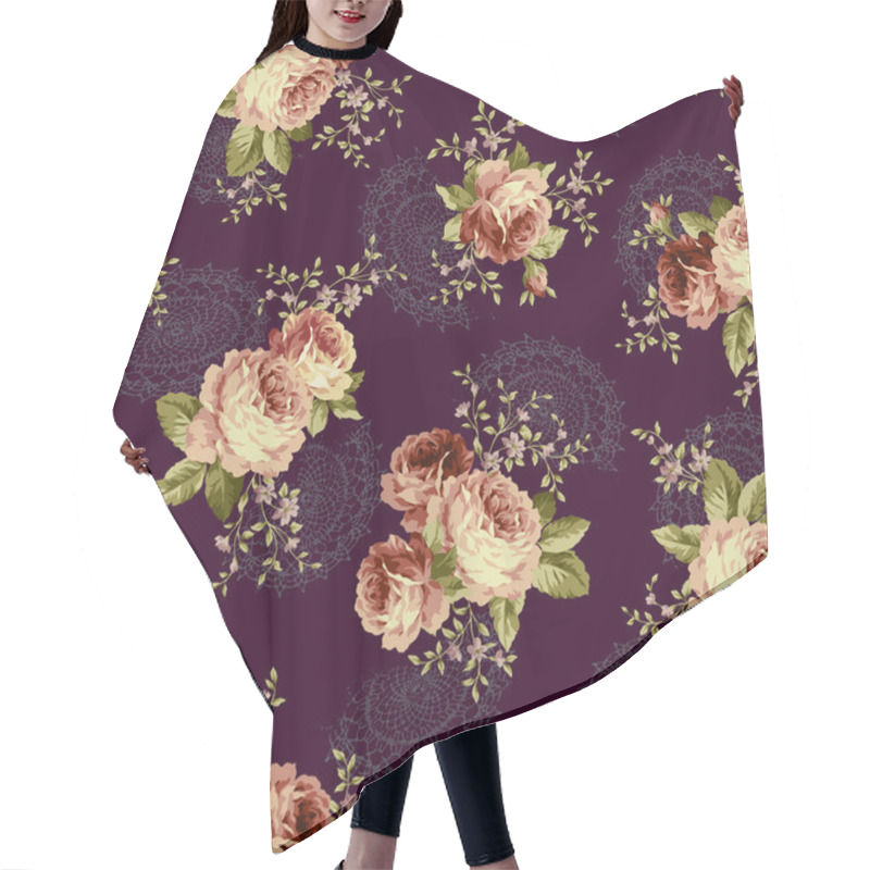 Personality  Rose Flower Pattern, Hair Cutting Cape