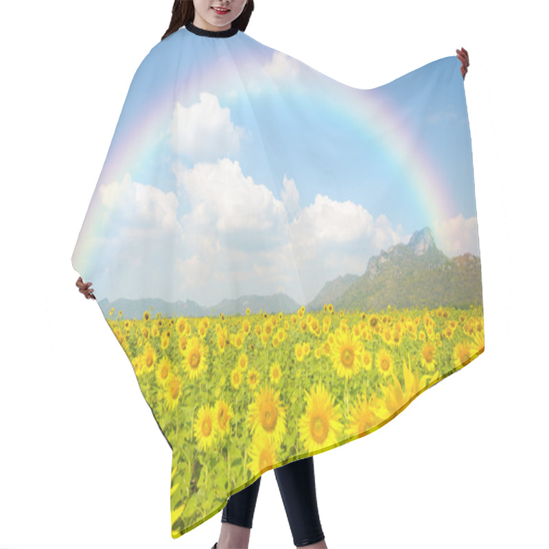 Personality  Sunflower Field Hair Cutting Cape