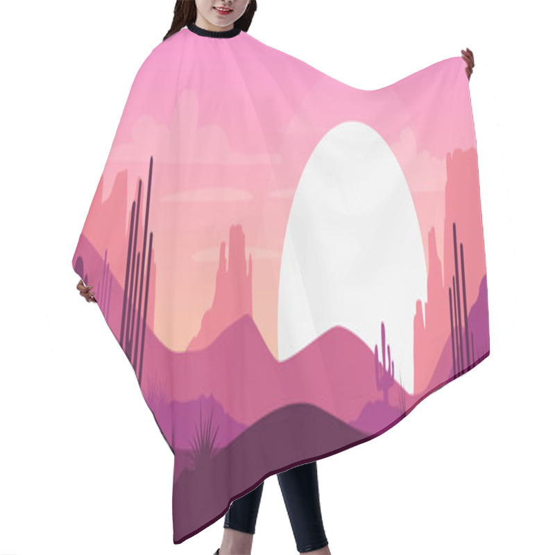 Personality  Cartoon Desert Landscape Hair Cutting Cape