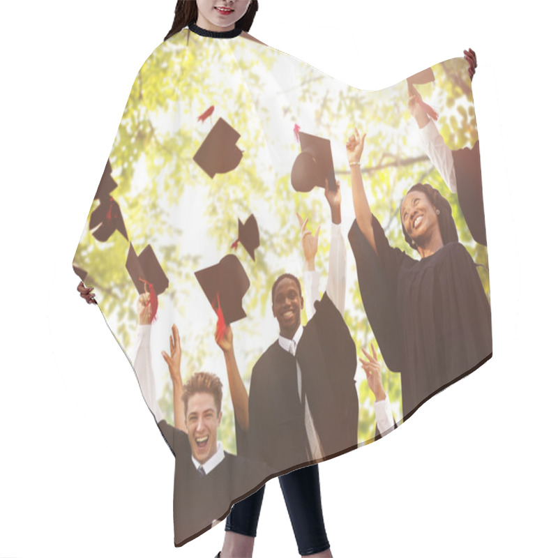 Personality  Students Celebrating Graduation Concept Hair Cutting Cape