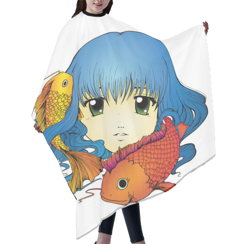 Personality  Koi Girl Hair Cutting Cape