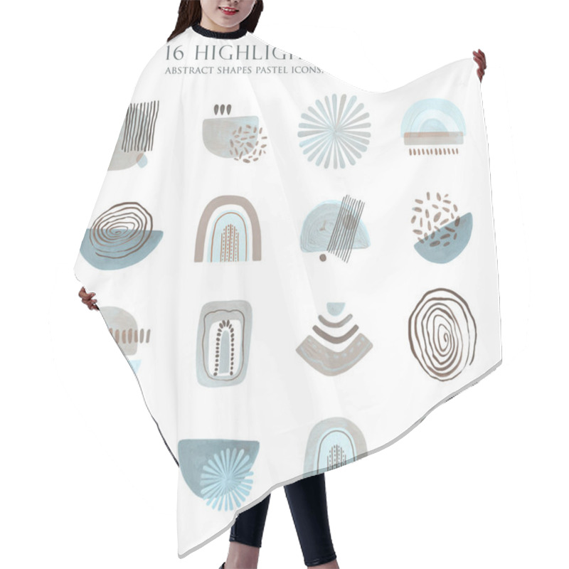 Personality  Highlight Icons. Abstract Simple Shapes Covers. Boho Social Media. Modern Minimalist Graphic Design. Dusty Blue Color. Hair Cutting Cape