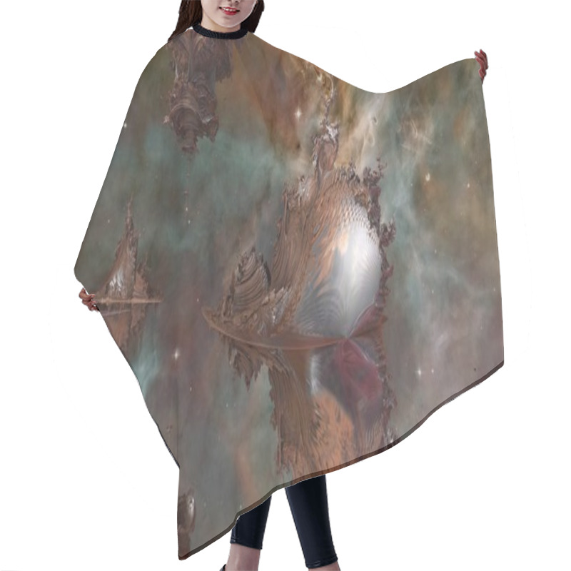 Personality  Rendered Fractale Galaxy Hair Cutting Cape