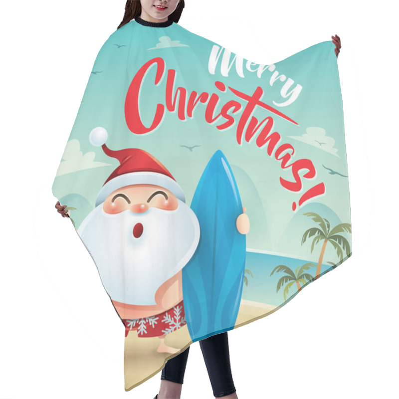 Personality  Santa Claus On The Beach Holiday. Hair Cutting Cape