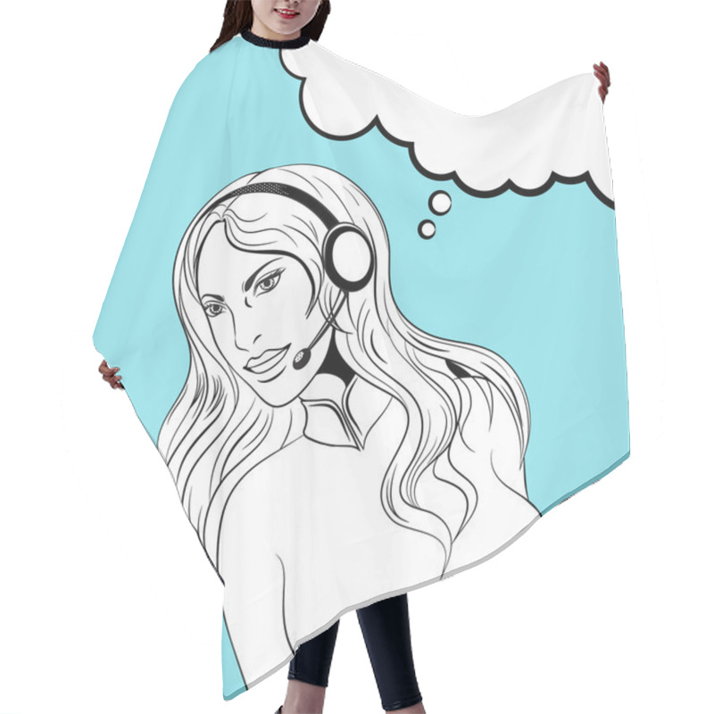 Personality  Switchboard Operator Pop Art Girl Hair Cutting Cape