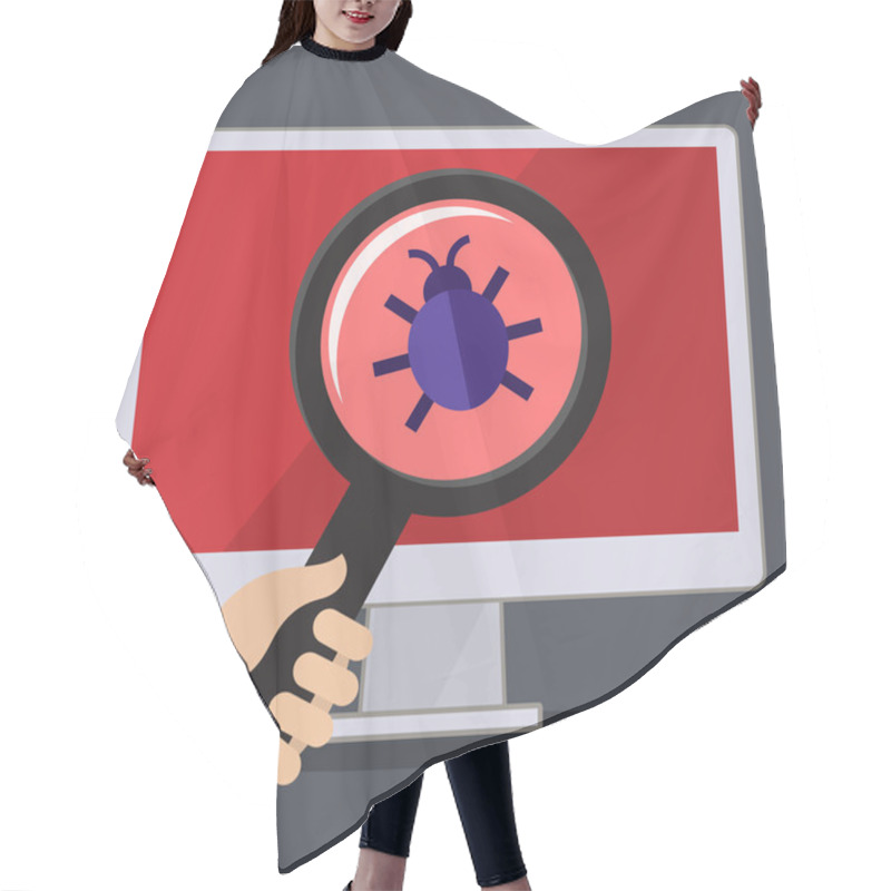 Personality  Concept Of Searching Bugs And Viruses Hair Cutting Cape