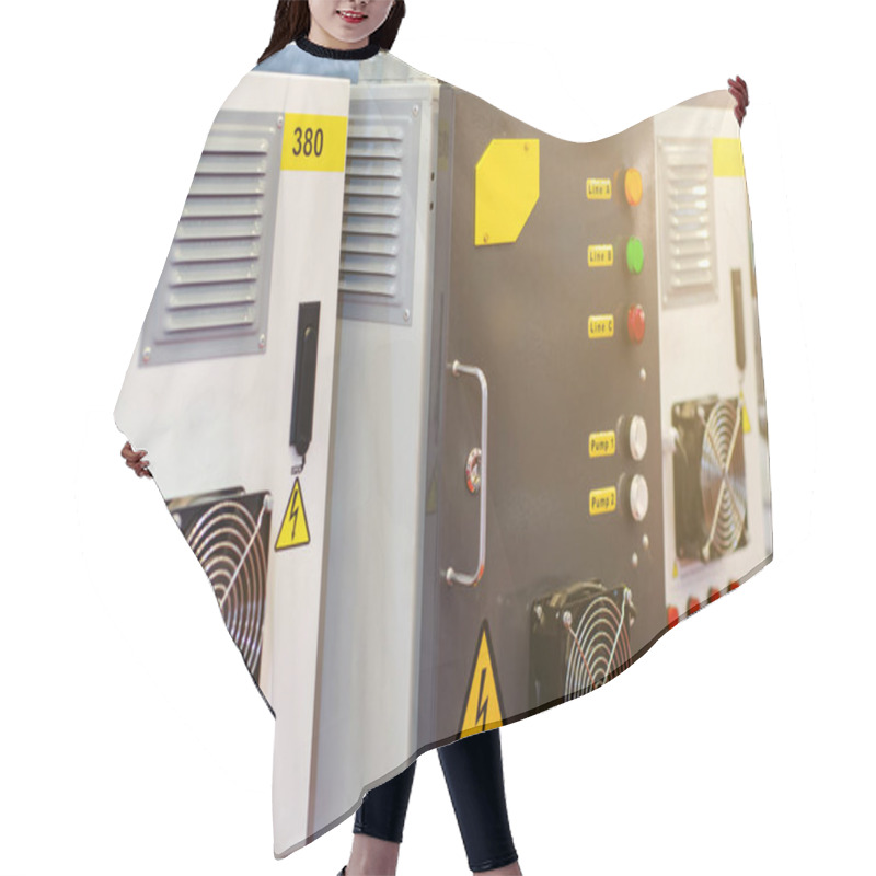 Personality  Close-up Of Power Distribution Panels Hair Cutting Cape