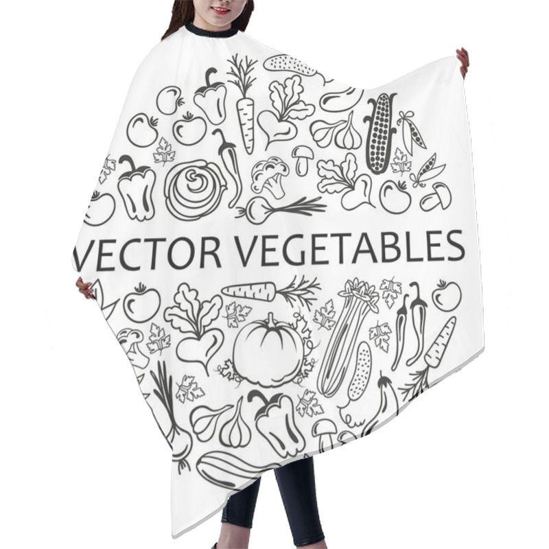 Personality  Circle Of Vegetables Icons Hair Cutting Cape