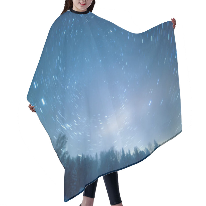 Personality  Starry Sky Revolves Around The Polar Star. Leave Traces In The F Hair Cutting Cape