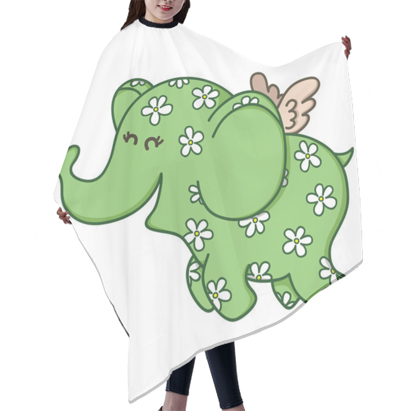 Personality  Cute Doodle Flying Elephant. Hair Cutting Cape