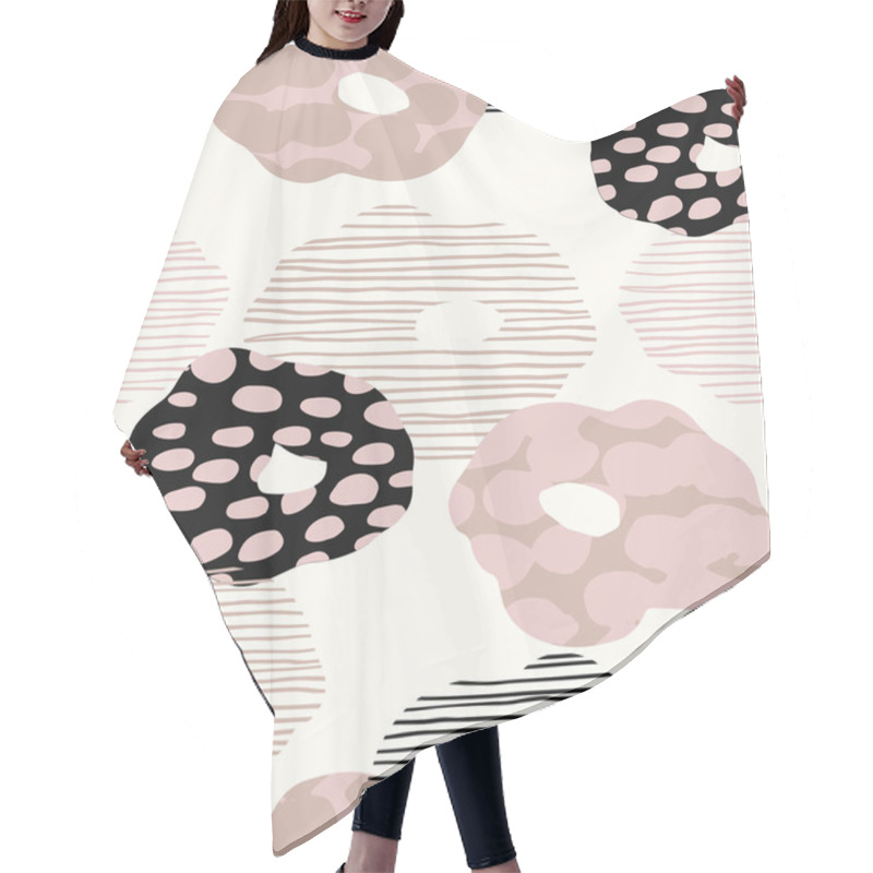 Personality  Abstract Floral Seamless Pattern With Trendy Hand Drawn Textures. Hair Cutting Cape