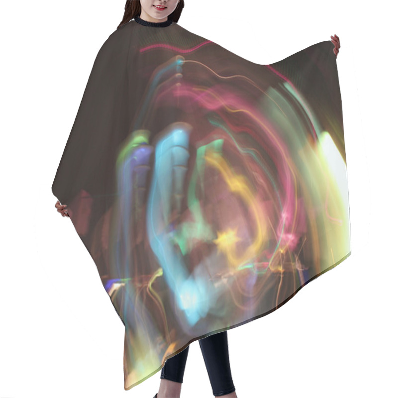 Personality  Abstract Light Pattern Hair Cutting Cape