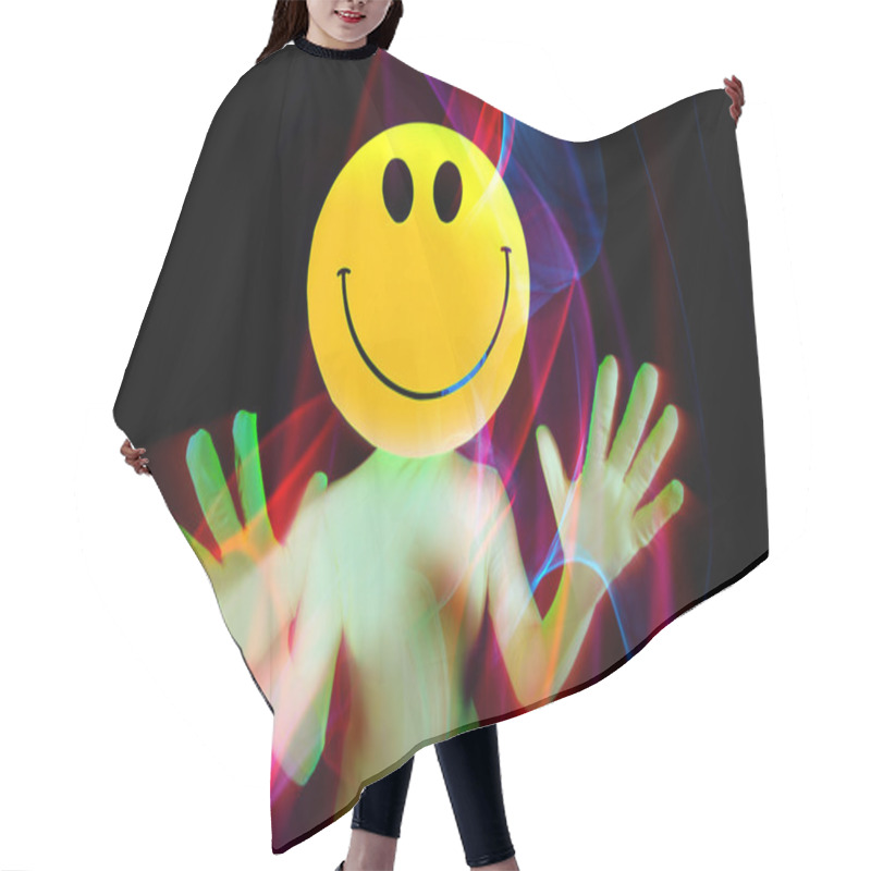 Personality  Sexy Acid Smiley Rave Dancer Hair Cutting Cape