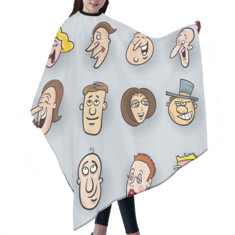 Personality  Cartoon Faces Hair Cutting Cape