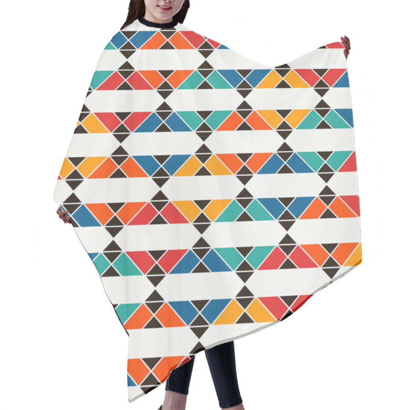 Personality  African Style Seamless Surface Pattern With Abstract Figures. Bright Ethnic Print. Geometric Ornamental Background Hair Cutting Cape