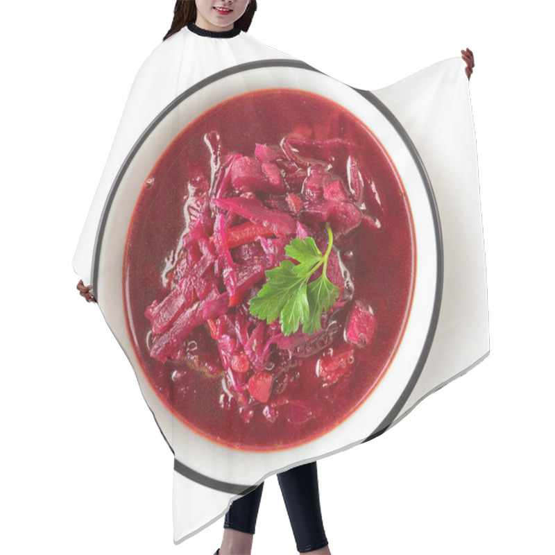 Personality  Bowl Of Beet Root Soup Borsch Hair Cutting Cape