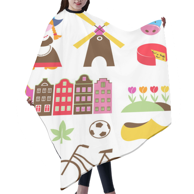 Personality  Collection Of Vector Netherlands Icons Hair Cutting Cape