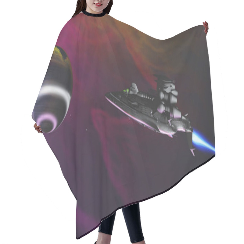 Personality  Gas Planet And Spaceship Hair Cutting Cape