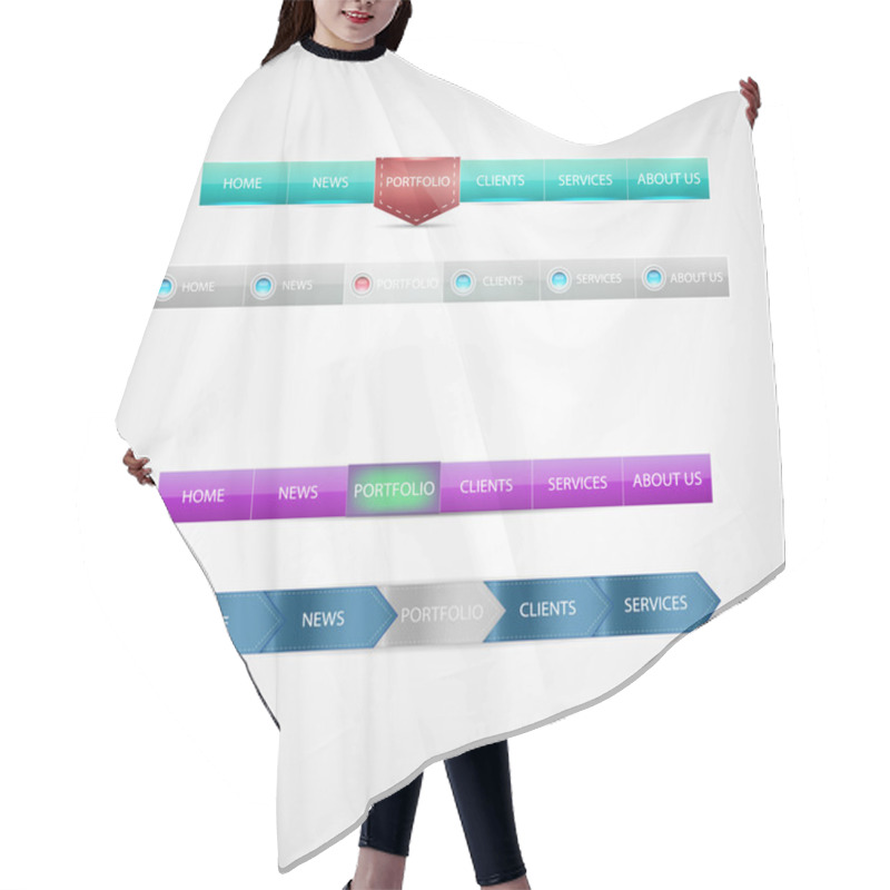 Personality  Web Design Elements Template Hair Cutting Cape