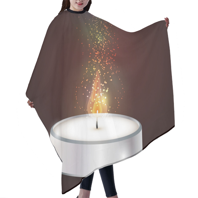 Personality  Vector Illustration Of Candle Hair Cutting Cape