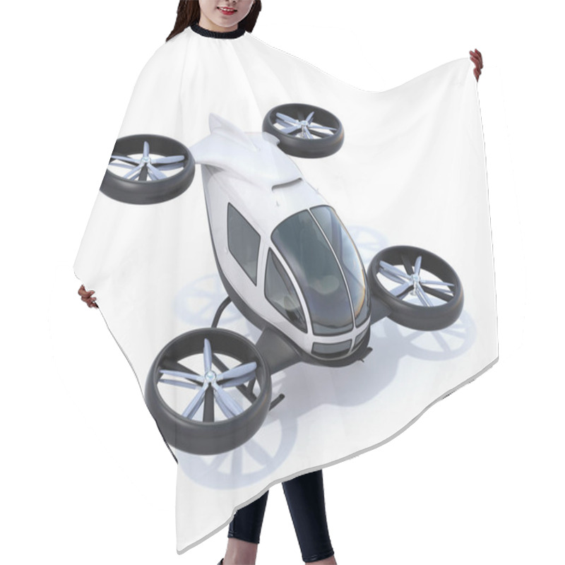 Personality  White Self-driving Passenger Drones Isolated On White Background Hair Cutting Cape