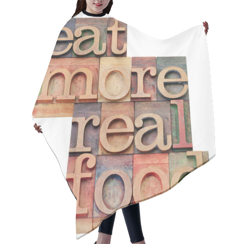 Personality  Eat More Real Food Hair Cutting Cape