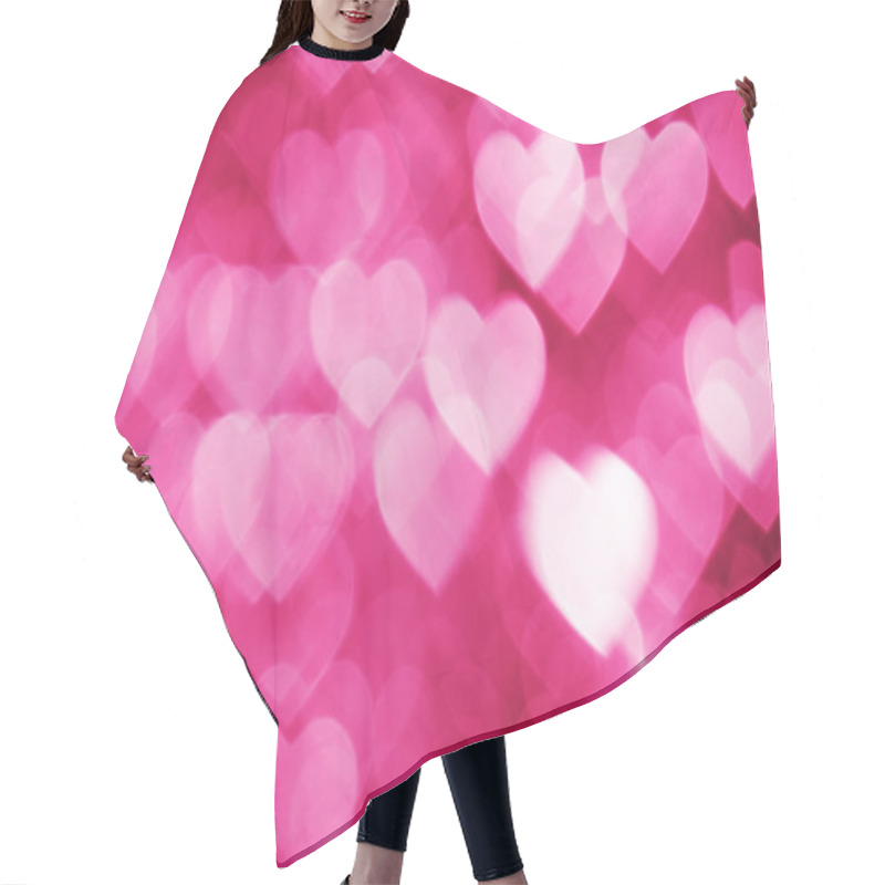 Personality  Pink Bokeh Of Hearts Background Hair Cutting Cape