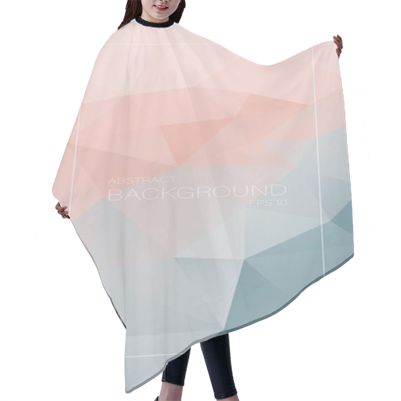 Personality  Vertical Vector Background. Pink To Gray Triangles. Hair Cutting Cape