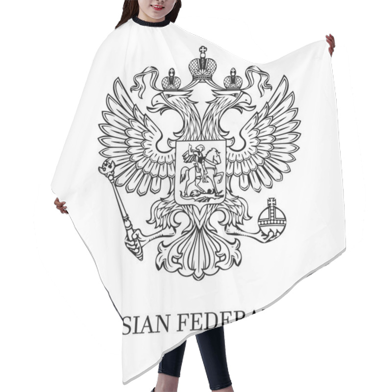 Personality  Outlined Coat Of Arms Of Russia Hair Cutting Cape