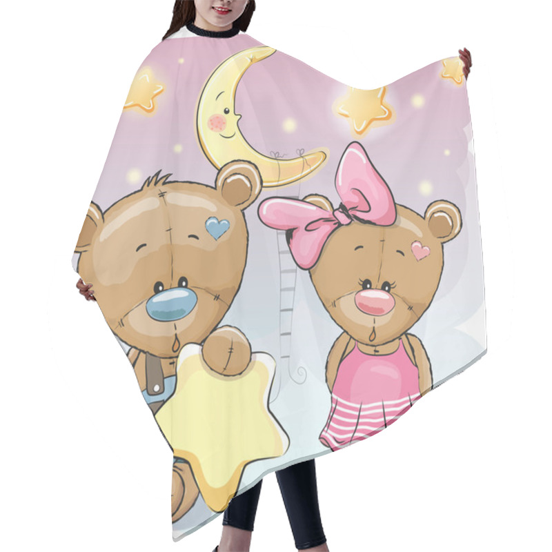 Personality  Teddy Bear Girl And Boy With A Star Hair Cutting Cape