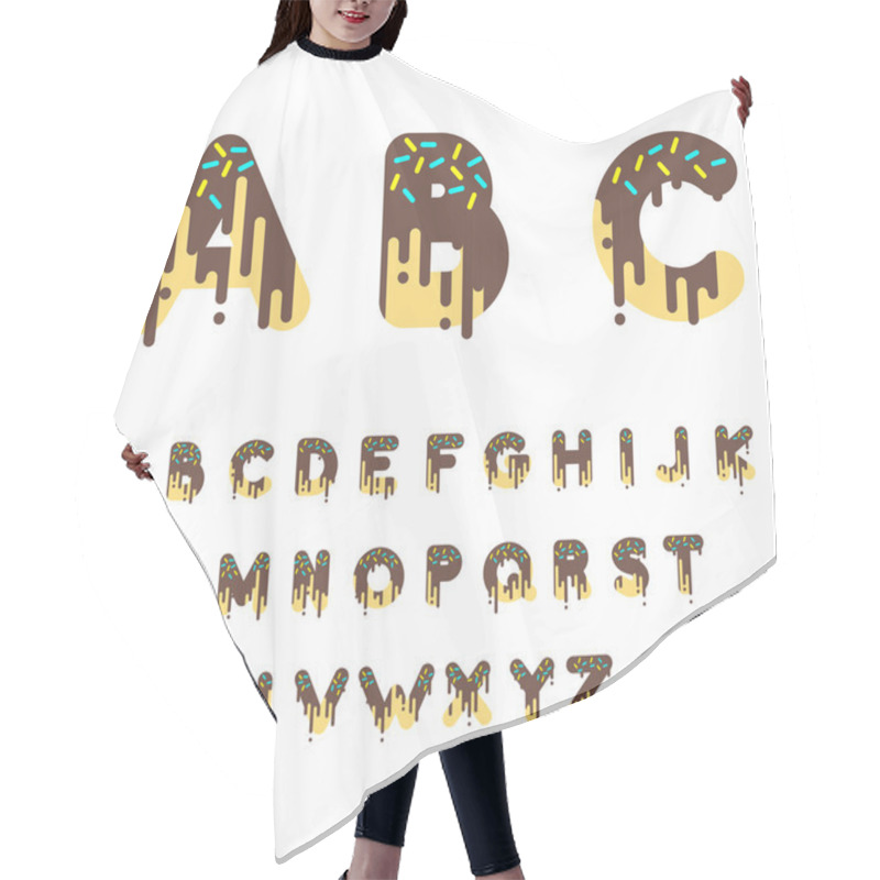 Personality  Chocolate Donut Bubble Font Hair Cutting Cape