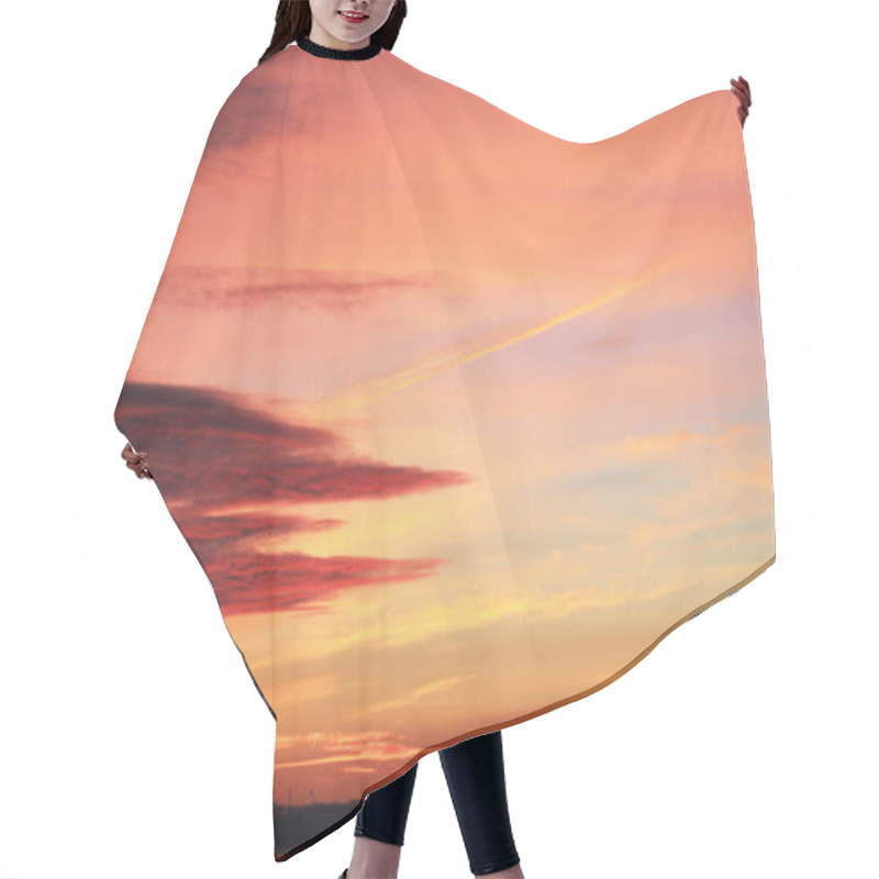 Personality  Red Sunset Over The Winter River Hair Cutting Cape