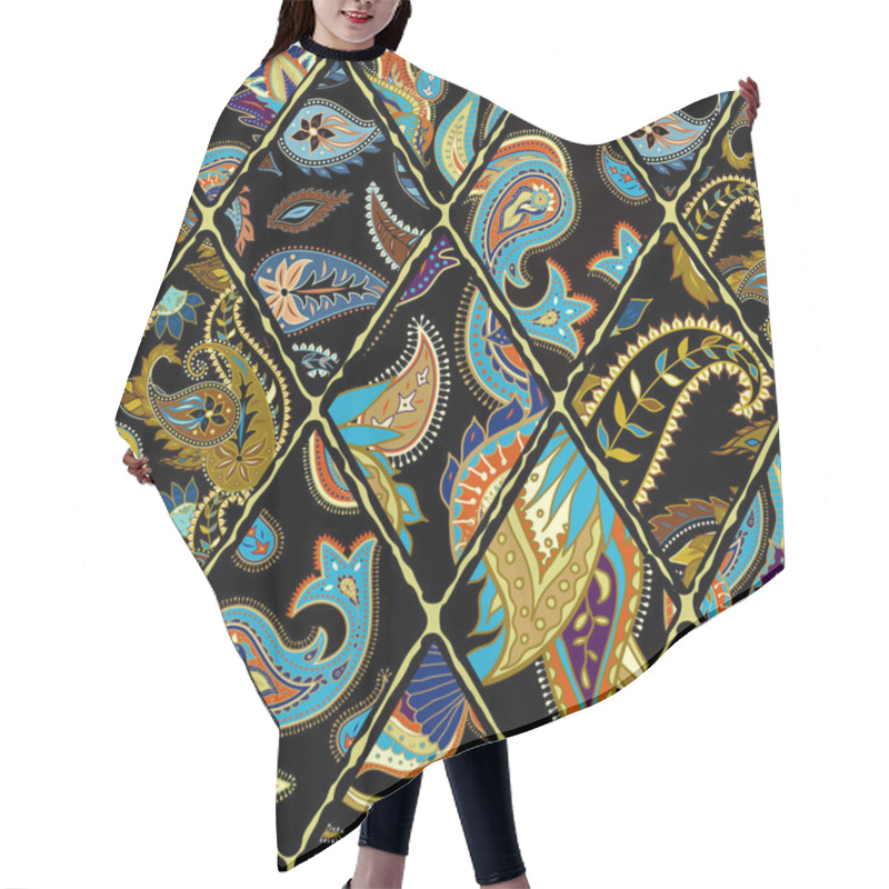 Personality  Geometric Patchwork Pattern Of A Squares. Hair Cutting Cape