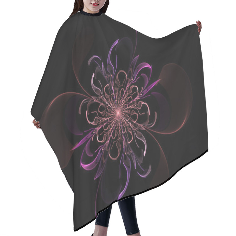 Personality  Abstract Fractal Flower Ribbons Hair Cutting Cape