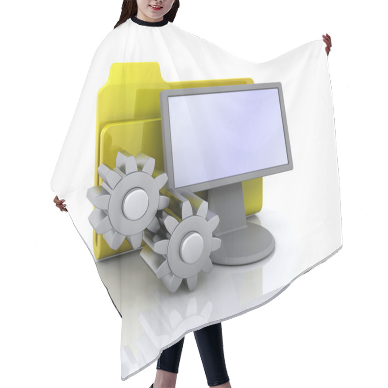 Personality  Display Folder Icon Hair Cutting Cape