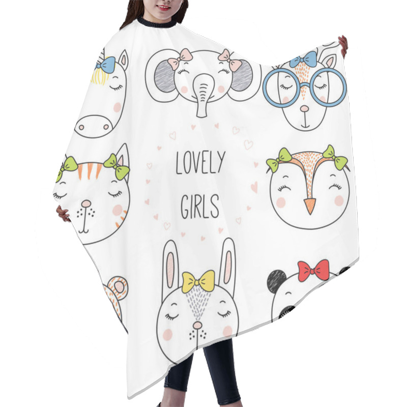 Personality  Set Of Cute Funny Animals  Hair Cutting Cape