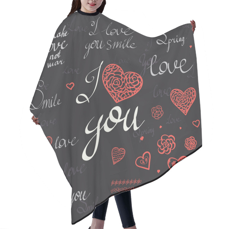 Personality  Romantic Hand Drawn Calligraphy Hair Cutting Cape