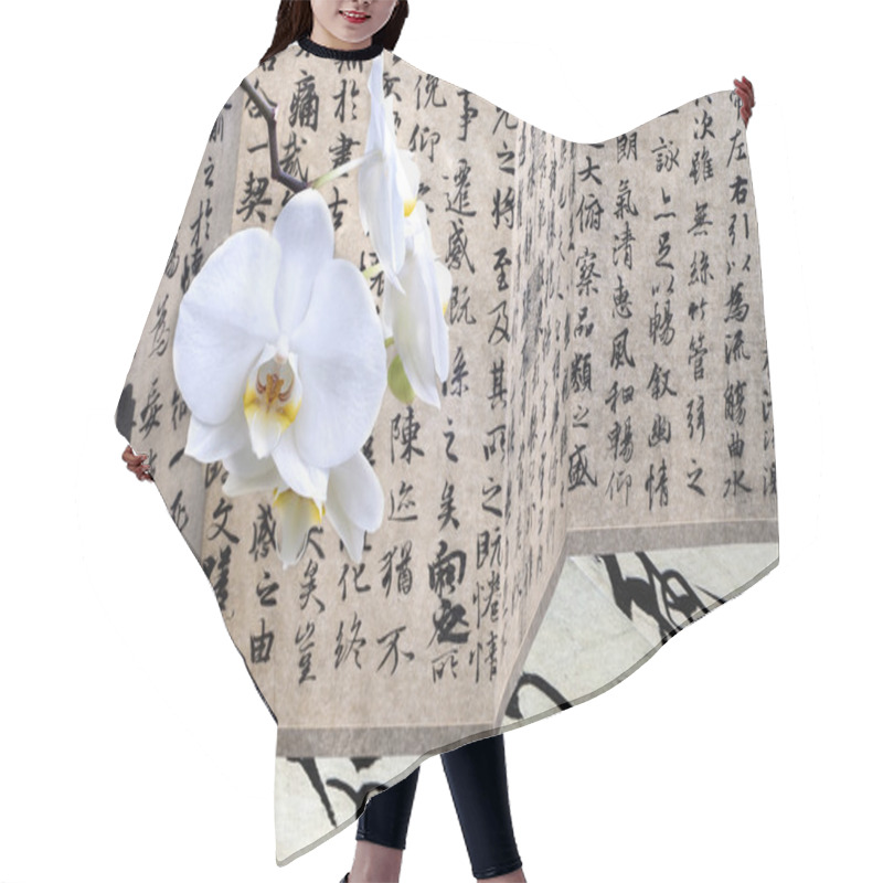 Personality  Orchid And Antique Calligraphy Hair Cutting Cape