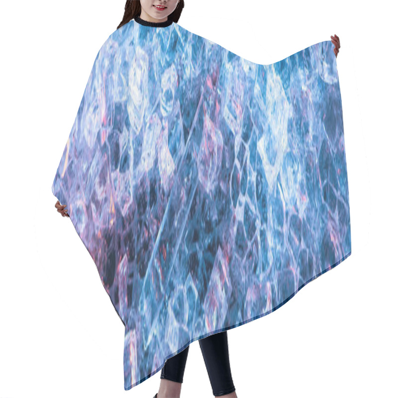 Personality  Top View Of Abstract Blue Glass Textured Background, Panoramic Shot Hair Cutting Cape