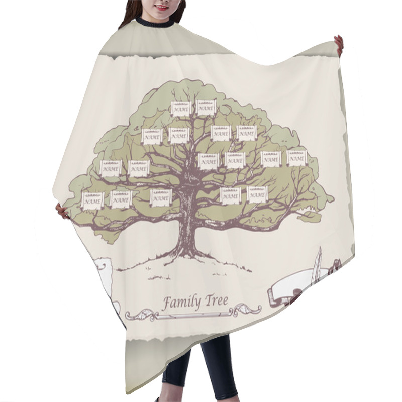 Personality  Hand-drawn Family Tree Hair Cutting Cape