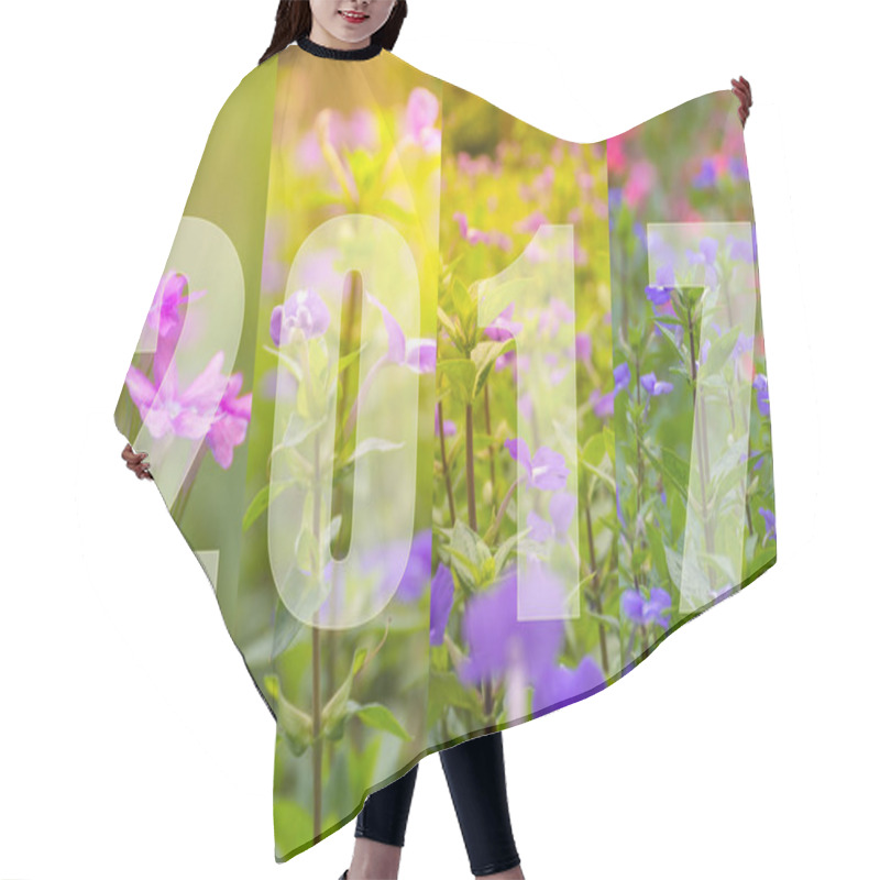 Personality  Happy New Year 2017 In Flower Theme Hair Cutting Cape