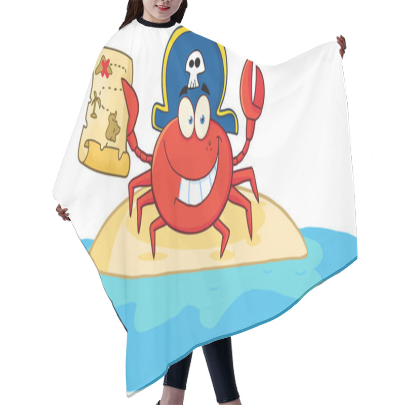 Personality  Pirate Crab Holding A Treasure Map Hair Cutting Cape