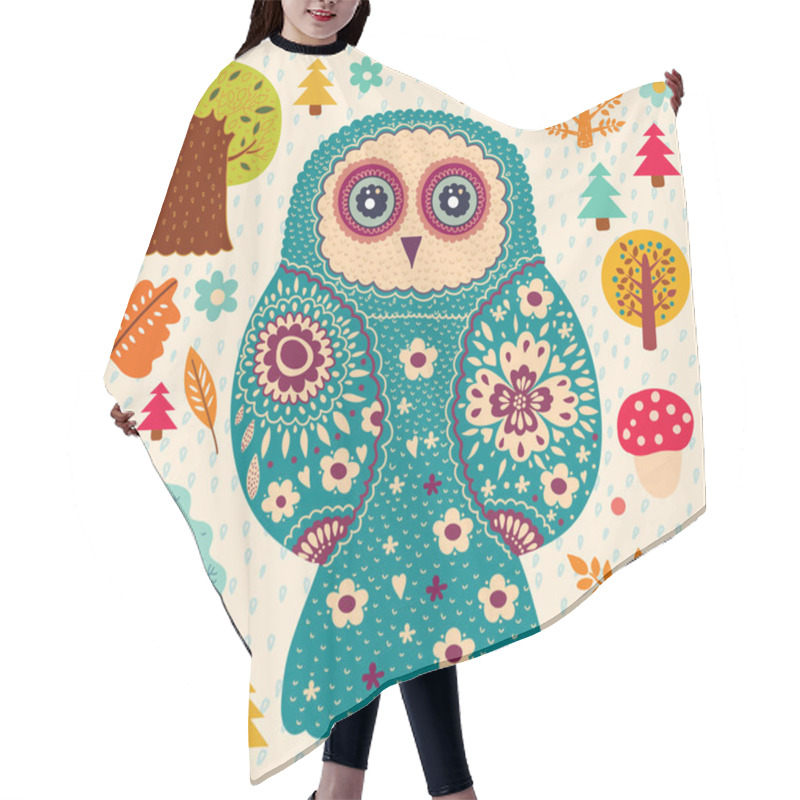 Personality  Background Wiht Owls Hair Cutting Cape